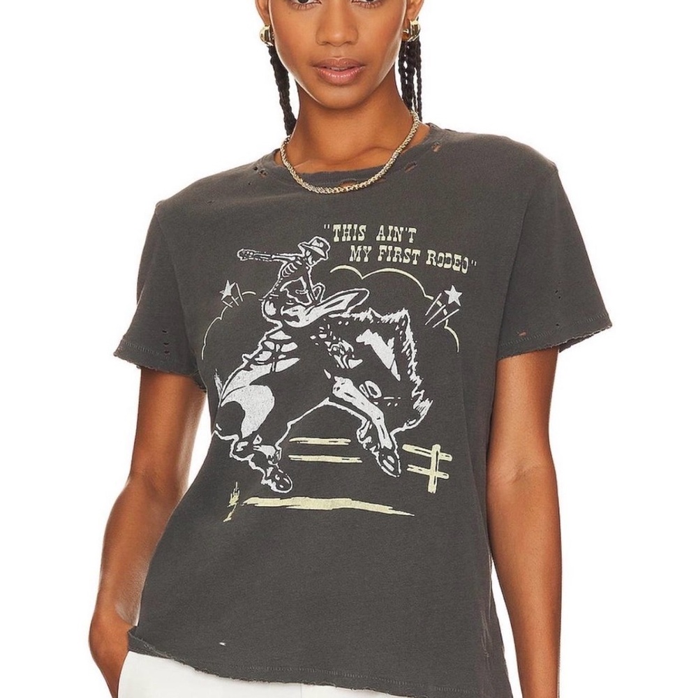 Junk Food Ain’t My First Rodeo Tee in Vintage Black